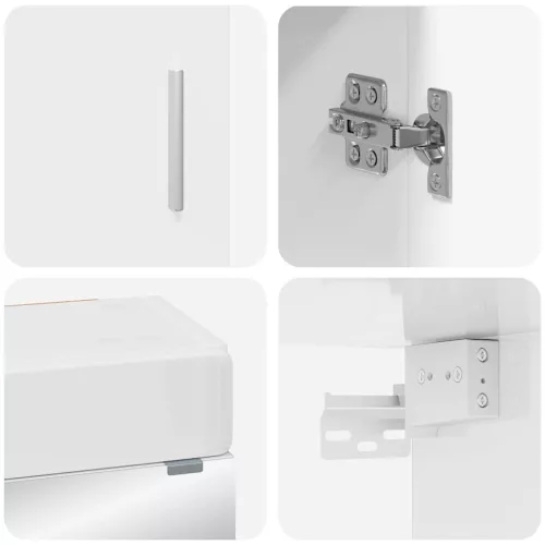  Fürdőszoba bútor szett fiókkal TULUM Magas Fényű Fehér Faanyag