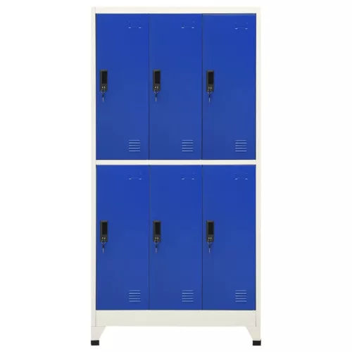  szürke-kék acél zárható szekrény 90 x 45 x 180 cm