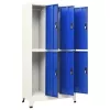  szürke-kék acél zárható szekrény 90 x 45 x 180 cm