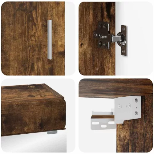  Fürdőszoba bútor szett polcokkal TULUM Füstölt tölgy Faanyag