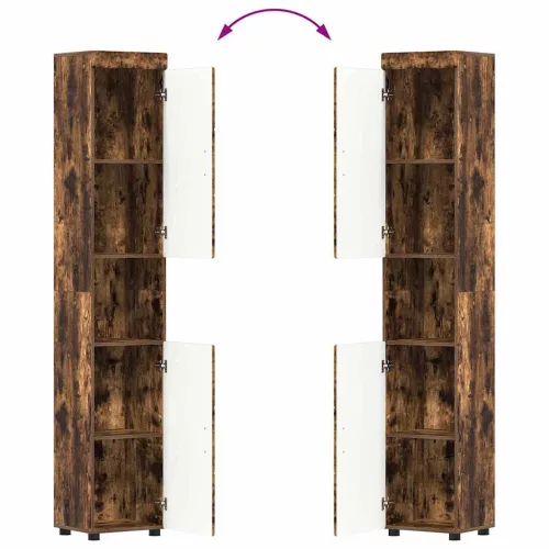  Fürdőszoba bútor szett polcokkal TULUM Füstölt tölgy Faanyag