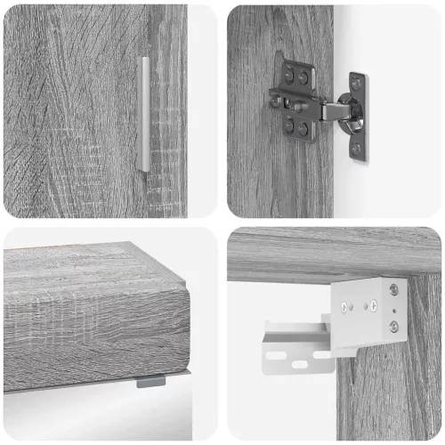  Fürdőszoba bútor szett polcokkal TULUM Szürke Sonoma Faanyag