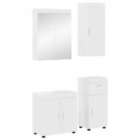    Fürdőszoba bútor szett fiókkal TULUM Magas Fényű Fehér Faanyag