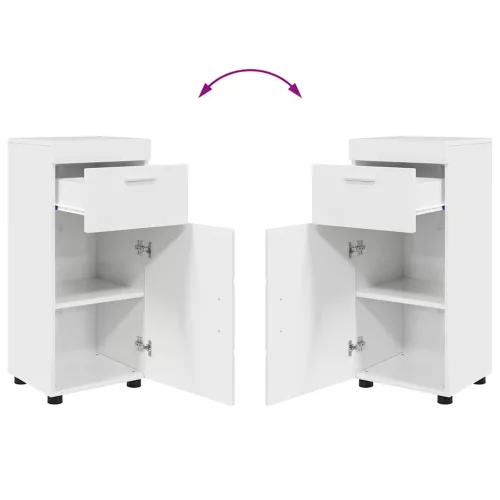  Fürdőszoba bútor szett fiókkal TULUM Magas Fényű Fehér Faanyag