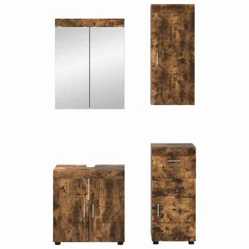  Fürdőszoba bútor szett fiókkal TULUM Füstölt tölgy Faanyag