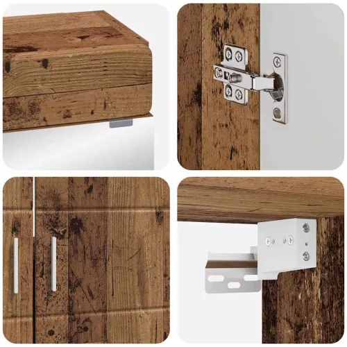  Fürdőszoba bútor szett fiókkal polcokkal TULUM Öreg fa Faanyag