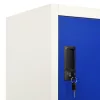  szürke-kék acél zárható szekrény 90 x 45 x 180 cm
