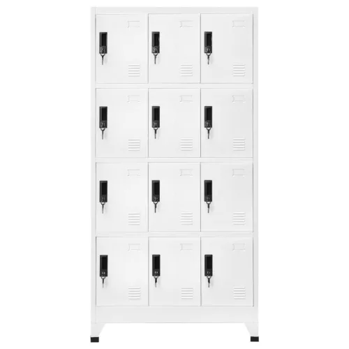  fehér acél zárható szekrény 90 x 45 x 180 cm