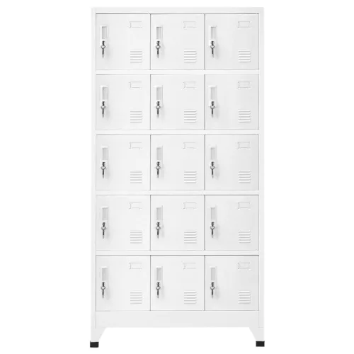  világosszürke acél zárható szekrény 90 x 40 x 180 cm