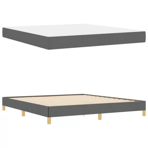  Boxrugós ágy Taupe, Barna 180 x 200 cm Szövet, Mérnöki Fa