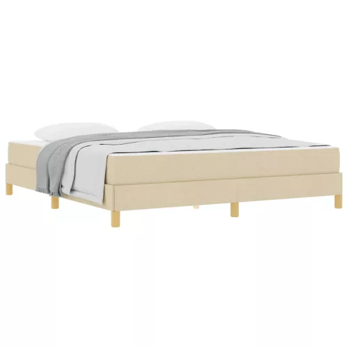  Boxrugós ágy Krém, barna 180 x 200 cm Szövet, Mérnöki Fa