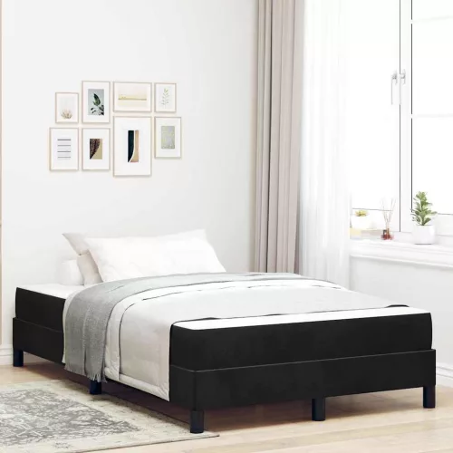  Boxspring ágy matraccal Fekete 120 x 200 cm Bársony