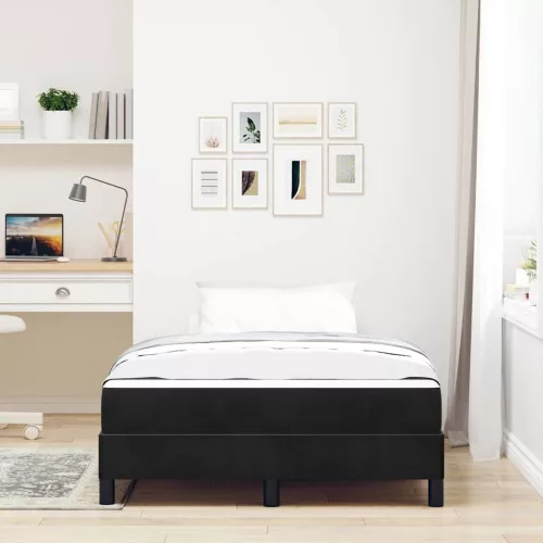  Boxspring ágy matraccal Fekete 120 x 200 cm Bársony