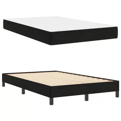  Boxspring ágy matraccal Fekete 120 x 200 cm Bársony