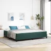  Boxspring ágy matraccal Sötétzöld 200 x 200 cm Bársony
