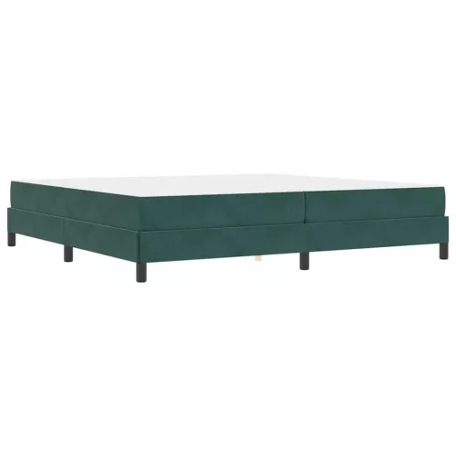  Boxspring ágy matraccal Sötétzöld 200 x 200 cm Bársony