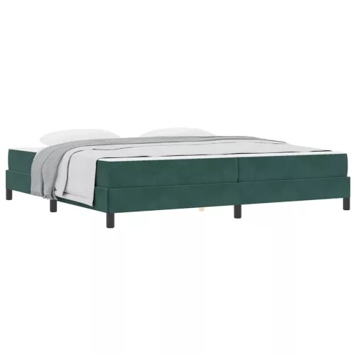  Boxspring ágy matraccal Sötétzöld 200 x 200 cm Bársony