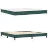  Boxspring ágy matraccal Sötétzöld 200 x 200 cm Bársony