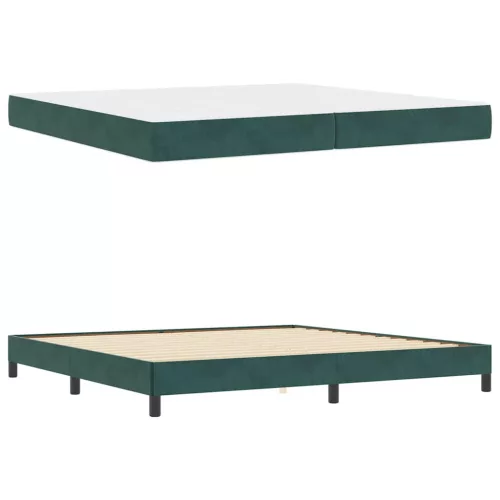  Boxspring ágy matraccal Sötétzöld 200 x 200 cm Bársony