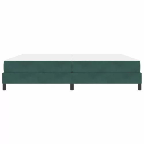  Boxspring ágy matraccal Sötétzöld 200 x 200 cm Bársony