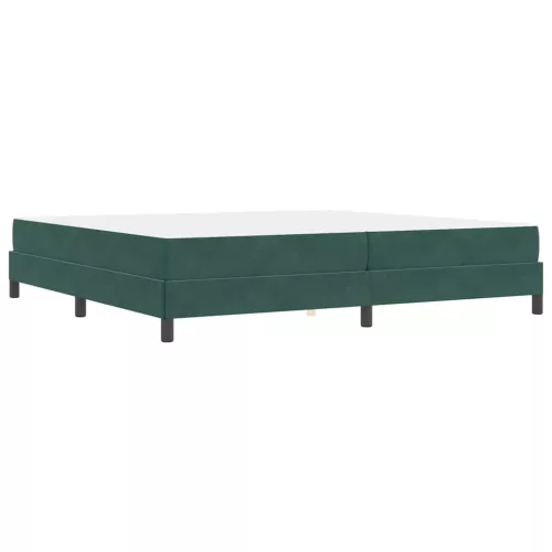  Boxspring ágy matraccal Sötétzöld 200 x 200 cm Bársony