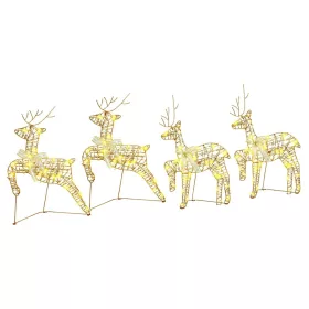    LED rénszarvasok 80 LED-del 4 pcs Arany 64 x 42 x 15 cm PET