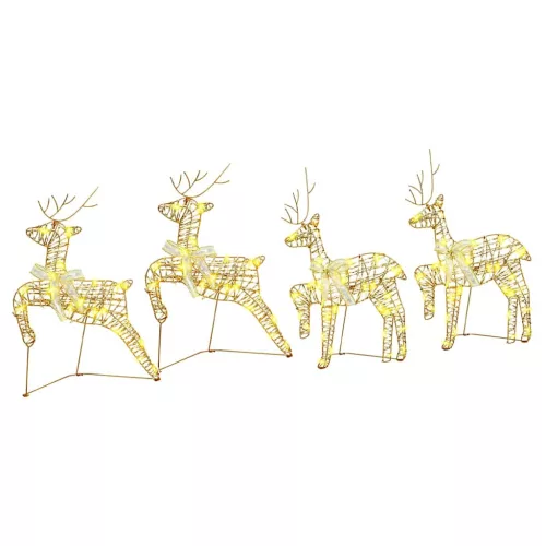  LED rénszarvasok 80 LED-del 4 pcs Arany 64 x 42 x 15 cm PET