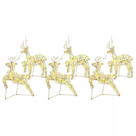    LED rénszarvasok 180 LED-del 6 pcs Arany 64 x 42 x 15 cm PET