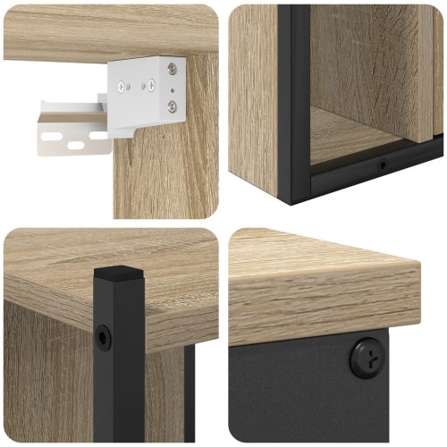  Fürdőszoba bútor szett 4 pcs sonoma tölgy 33 x 33 x 185.5 cm