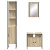 Fürdőszoba bútor szett 3 pcs sonoma tölgy 33 x 33 x 185.5 cm
