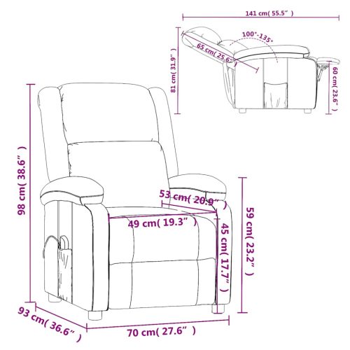  kávészínű műbőr masszázsfotel