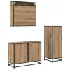  Fürdőszoba bútor szett fiókkal 3 pcs Artisan tölgy Faanyag