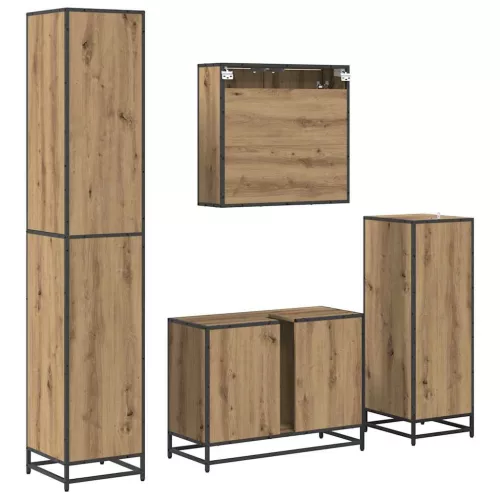  Fürdőszoba bútor szett fiókkal 4 pcs Artisan tölgy Faanyag