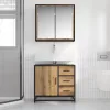  Fürdőszoba bútor szett fiókkal 2 pcs Artisan tölgy Faanyag