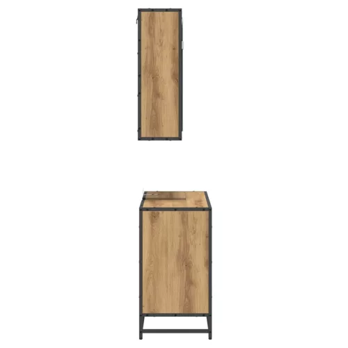  Fürdőszoba bútor szett fiókkal 2 pcs Artisan tölgy Faanyag