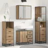  Fürdőszoba bútor szett fiókkal 4 pcs Artisan tölgy Faanyag