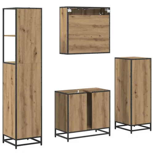  Fürdőszoba bútor szett fiókkal 4 pcs Artisan tölgy Faanyag