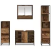  Fürdőszoba bútor szett fiókkal polcokkal 4 pcs Öreg fa Faanyag