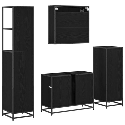  Fürdőszoba bútor szett 4 pcs Musta tammi 80 x 33 x 60 cm
