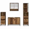  Fürdőszoba bútor szett fiókkal polcokkal 4 pcs Öreg fa Faanyag