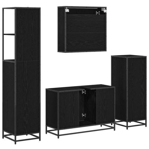  Fürdőszoba bútor szett 4 pcs Musta tammi 90 x 33 x 60 cm