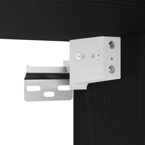  Fürdőszoba bútor szett polcokkal 3 pcs Fekete tölgy Faanyag