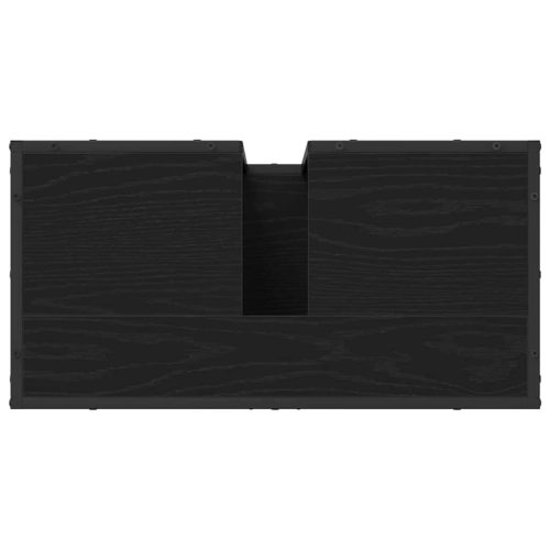  Fürdőszoba bútor szett polcokkal 2 pcs Fekete tölgy Faanyag