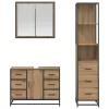  Fürdőszoba bútor szett fiókkal 3 pcs Artisan tölgy Faanyag
