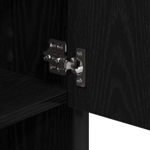  Fürdőszoba bútor szett polcokkal 3 pcs Fekete tölgy Faanyag