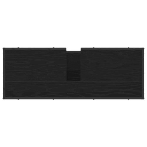  Fürdőszoba bútor szett polcokkal 2 pcs Fekete tölgy Faanyag