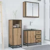  Fürdőszoba bútor szett fiókkal 3 pcs Artisan tölgy Faanyag
