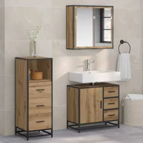    Fürdőszoba bútor szett fiókkal 3 pcs Artisan tölgy Faanyag