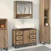  Fürdőszoba bútor szett fiókkal 2 pcs Artisan tölgy Faanyag