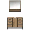  Fürdőszoba bútor szett fiókkal 2 pcs Artisan tölgy Faanyag